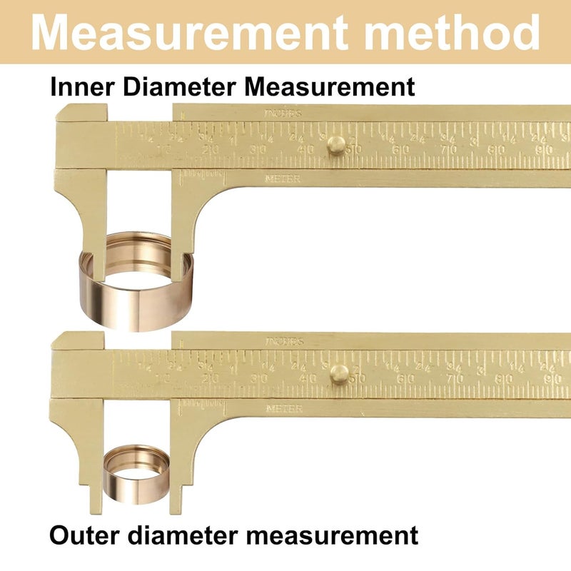 Moicstiy 1 Pcs Millimeter Ruler, Brass Pocket Vernier Caliper, Mini Measuring Tool for Jewelry, Beads, Rings, Wire - 100mm / 3.94 Inch - Image 5